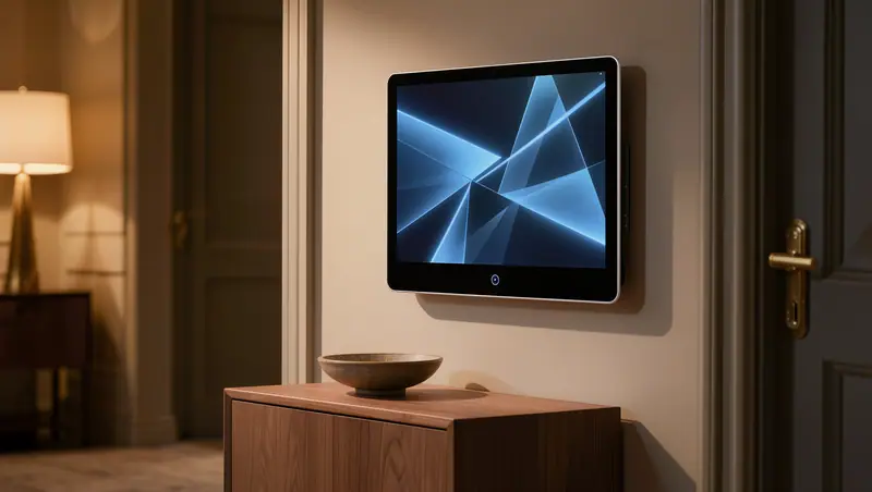 Touchscreen security panel in an entryway